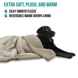 PetAmi Dog Blanket, Sherpa Dog Blanket | Plush, Reversible, Warm Pet Blanket for Dog Bed, Couch, Sofa, Car