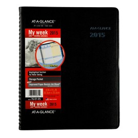 AT-A-GLANCE Weekly And Monthly Appointment Book 2015, QuickNotes, Black, 8 x 9.88 Inch Page Size (7601-05) by At-A-Glance