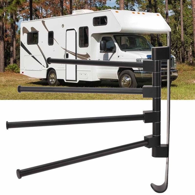 RV Clothes Drying Rack Aluminum Multifunctional Drilling Free Wind Proof