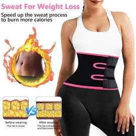 AMZBOSS Waist Trainers for Women Belly Fat, Waist Sweat Band with Pocket | Postpartum Belly Band Sweat Belt, Exercise Bands Waist Trimmer, Sauna Suit