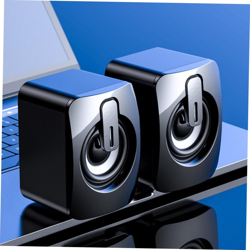Mikinona 1 Pair Wired Gaming Speakers with Ambient Light USB