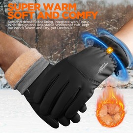 RIVMOUNT Winter Gloves Women Men Touch Screen Waterproof Warm Gloves, for Cold Weather Running, Driving, Cycling, Biking, Riding, Walking, Hiking, Outdoor Sports, Daily Work