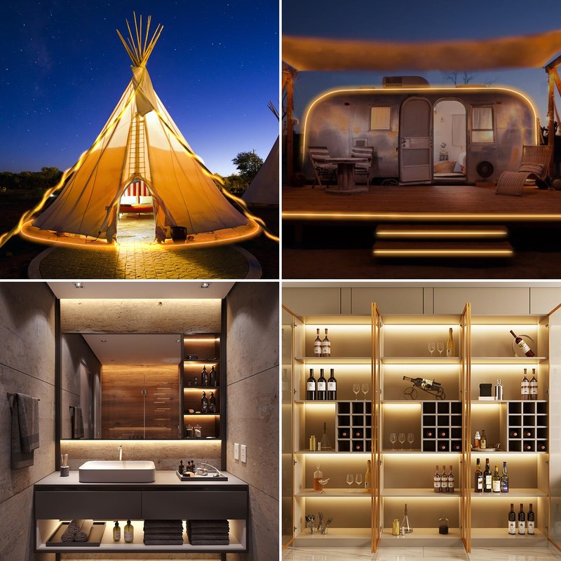 LumBelle COB LED Strip Lights Battery Powered, 6.6ft 640 LED