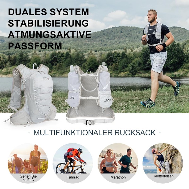 INOXTO Running Backpack, 5L Lightweight Hydration Bag, Suitable for Outdoor