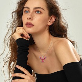 AXOMY Phoenix Necklace 925 Sterling Silver Phoenix Pendant Necklace Phoenix Jewelry Gift For Women Mom