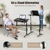 SIDUCAL Standing Desk Height Adjustable with Tiltable Tabletop, Rolling Laptop