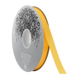 McGinley Mills 9/16" W Acetate Satin Ribbon, Yellow, 100 Yard Spool