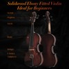 Ceciliec Violin 4/4 Full Size for Beginners, Ebony Fitted Solidwood