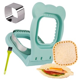 LEPCY Uncrustables Sandwich Maker Sealer Cutter, Crustless Sandwich Cutter, PB&J Uncrustable Maker - Color Turquoise, Square Shape