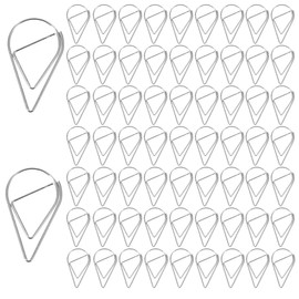 Paper clips, 100 pieces paper clips, water drop shape, bookmark, metal for book, memo, paper, poster, photo pattern bag clips, paper clips, motif pattern bag clips, motif