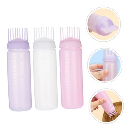 FRCOLOR Hair Dyeing Root Applicator Bottle Scalp Comb Hair Oil Bottle Set Easy Application Reusable