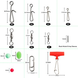 Alwonder 521pcs Sea Fishing Swivel Snaps Kit in Box Include Swivels, Clips, Luminous Beads, Crimps, Slides and other Sea Fishing Accessories Terminal Tackle for Saltwater Freshwater