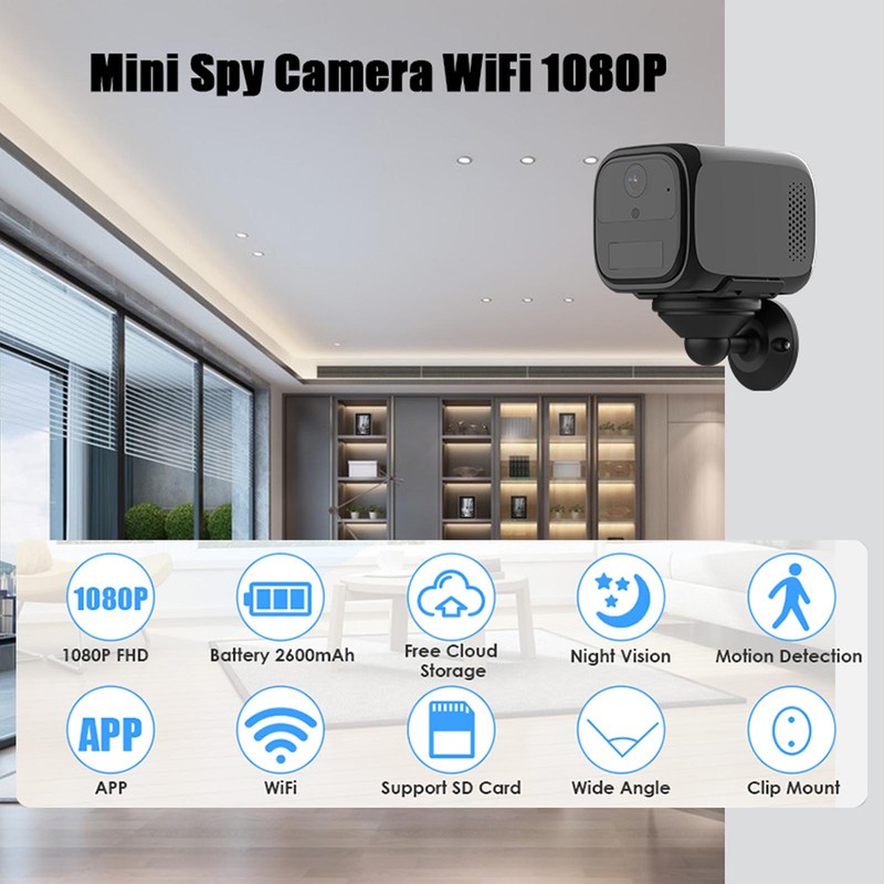 WiFi Camera 1080P HD Remote Surveillance Night Vision Wide Angle