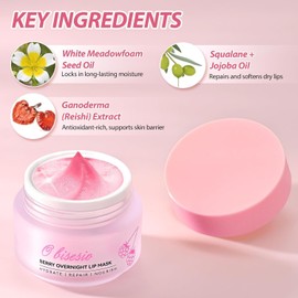 Obisesio Overnight Lip Mask - Lip Care & Lip Balm for Very Dry Lips with Jojoba Oil, Squalane & Reishi - Non-Sticky, 20 g