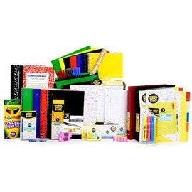 School Supply Boxes | Ultimate High School & College Case (2 Boxes) | Back to School Essentials Kit for Students & Teachers | Includes 1" Binders, College-Ruled Notebooks, Mech. Pencils, & More