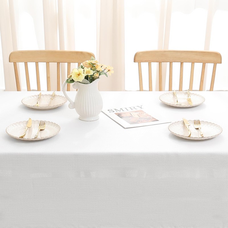smiry Linen Table Cloth Rectangle 140x100 cm Wipe Clean Tablecloth