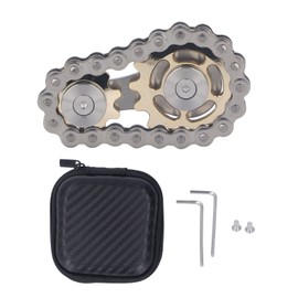 Metal Sprockets Chains Decompression Toy Stress Relief Keep Focusing Fingertip Bike Chain Gears Sensory Toy Gold Silver