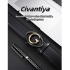 Civantiya - Cinturón de piel para hombre, Black Style 04,