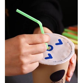 500 Count Flexible Disposable Plastic Drinking Straws - 8.3 X 0.23 Inch, Perfect for Parties, Picnics & Everyday Use,Bright Color