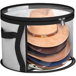 BAGUBDR Hat Box, 26.5 * 42cm Hat Boxes with Lids, Convenient Hats Boxes for Flowers Cap Storage Suitable for Travel Storage Organization Closet Protection Display Camping Gym Beach（Grey）