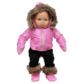 The Queen's Treasures 15 Inch Doll Clothes Designed for Use with Bitty Baby Dolls, Pink Snow Suit Jacket, Pants, Mittens and Boots, Compatible with American Girl's Bitty Baby Twins
