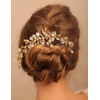Jumwrit Wedding Hair Comb Rhinestone Teardrop Crystal Hair Comb Handmade