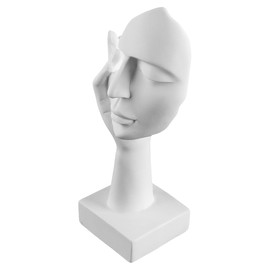 VOANZO Minimalist Creative Female Face Art Statue Abstract Resin Sculpture for Home Office Living Room Shelf Decor Modern Decorative Figurine Gift for Friends Family