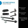 TRQ Front Steering Kit Steering Rack & Pinion Bellow Tie