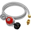 CALPOSE 5FT High Pressure Propane Regulator Hose with Gauge, 0~30PSI