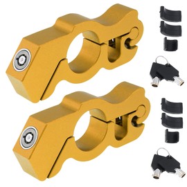 Windance 2Pack Heavy Duty Motorcycle Anti Theft Handlebar Throttle Security Lock Front Brake Lever Lock on Dirt Bike Moped Scooter ATV (Yellow)