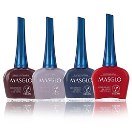 MASGLO Tradicional – Set of 4 Nail Polishes 13-Free Formula, Up to 7 Days of Wear, High-Coverage & Glossy Finish, Vegan – (0.5 oz Each)