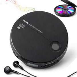 iimono117 Portable CD Player, Lightweight, Multifunctional, Compact, Repeat Playback, Anti-Skipping, ESP Vibration, Language Learning, Music Listening, Earphone Included, Japanese Instruction Manual, Black