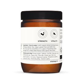 100% Organic Moringa Pure Leaf Powder 180g - Immunity - Straight from Farm - Raw, Vegan and Gluten-Free - Non-GMO - No Additives or Preservatives - Recyclable Glass Jar