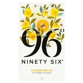 96° Chamomile Tea - 20 Pyramid Tea Bags, Individually Wrapped, Floral, Sweet and Relaxing, Biodegradable Plant-Based Bags