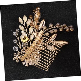 Ipetboom 1pc Elegant Rhinestone Inlaid Flower Wedding Hair Comb Decorative Bridal Accessory for Special Occasions present for Brides and Bridesmaids for Dinners and Dances