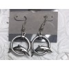 Unbranded Dolphins Jumping Through Hoops Silvertone Earrings