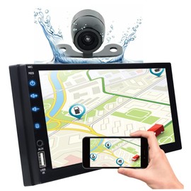 Double Din Car Stereo in-Dash Car Radio with Bluetooth 7 Inch HD Touchscreen Auto Radio Support D-Play Mirror Link for Android iOS Phone FM/USB/TF/Aux-in/RCA/with Backup Camera PK1 + Remote Control