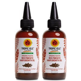 Tropic Isle Living Jamaican Strong Roots Red Pimento Hair Growth Oil 4 oz (Pack of 2)