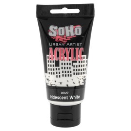SoHo Urban Artist Heavy Body Acrylic Paint - 75 ml Tube - Iridescent White - Thick, Rich Color, Excellent Coverage, Professional Quality - Artists Acrylic Paint