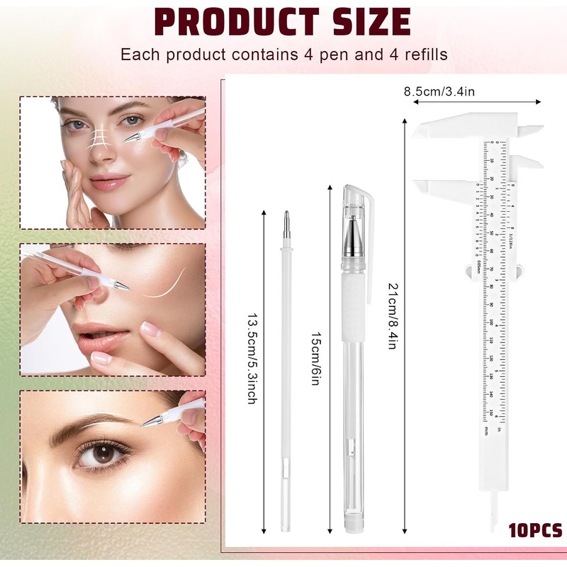 Kit De Mapeo De Cejas, 4 Rotuladores De Microblading Con