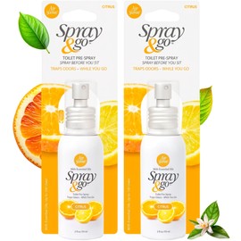 Air Scense Spray & Go Before-You-Sit Toilet Spray, Original Citrus, 2 Fl Oz, (2 Pack)