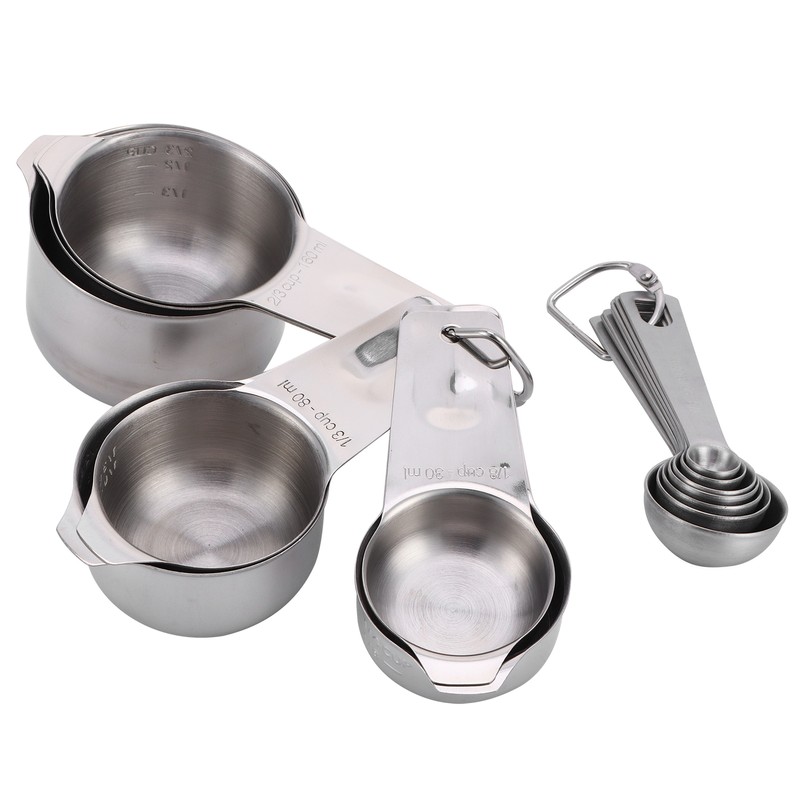 14Pcs/Set Measuring Cups Spoons Kit with Scales Food Grade Stainless