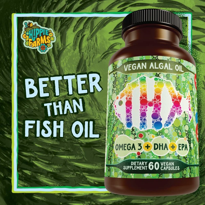 Vegan Omega 3 Algae Oil with DHA EPA The Fish-Less