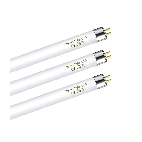 MouMouPurr 3 Pack T5 10.0 UVB Reptile Light Bulb 8W