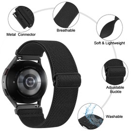 Amzpas Bands, 0.8 inch (20 mm), 0.9 inch (22 mm), Elastic Soft Replacement Nylon, Lightweight, Comfortable Fit, Adjustable, Breathable Comfortable Replacement Belt, 22 mm