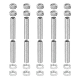 MECCANIXITY G4 Lamp Hardware Fixtures Kit, M10x40mm Thread Lamp Pipe Nipple with Hex Nuts Socket Caps Fit for G4 Bulb Light Socket, Pack of 10