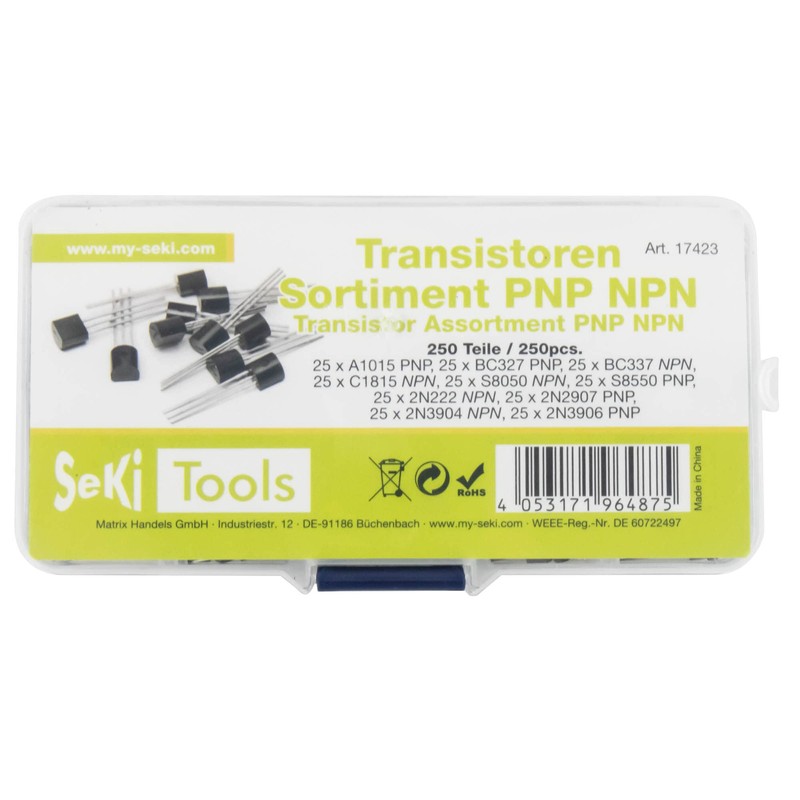 SeKi Transistor Assortment 250 Pieces - 10 Values TO-92; BJT