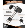 METOWARE Swivel Head Trailer Hitch Receiver Lock, Stainless Steel, 1/2"