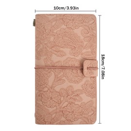 Journal Notebook, A6, Travel Notebook, PU Leather Cover, Notebook, Pink Diary, Notebook, Travel Record Book, Journal, Notepad, Ruled, Grid, Solid, Refillable, 192 Pages