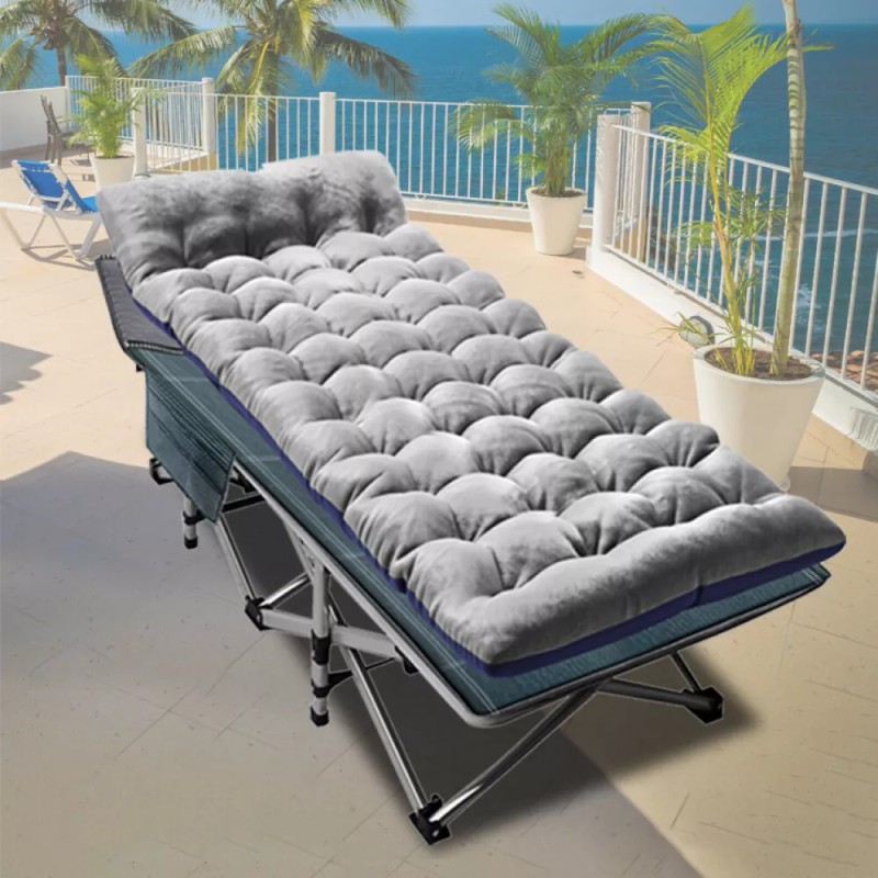 75inch Folding Camping Cot Heavy Duty Sleeping Bed Mattress W/Carry